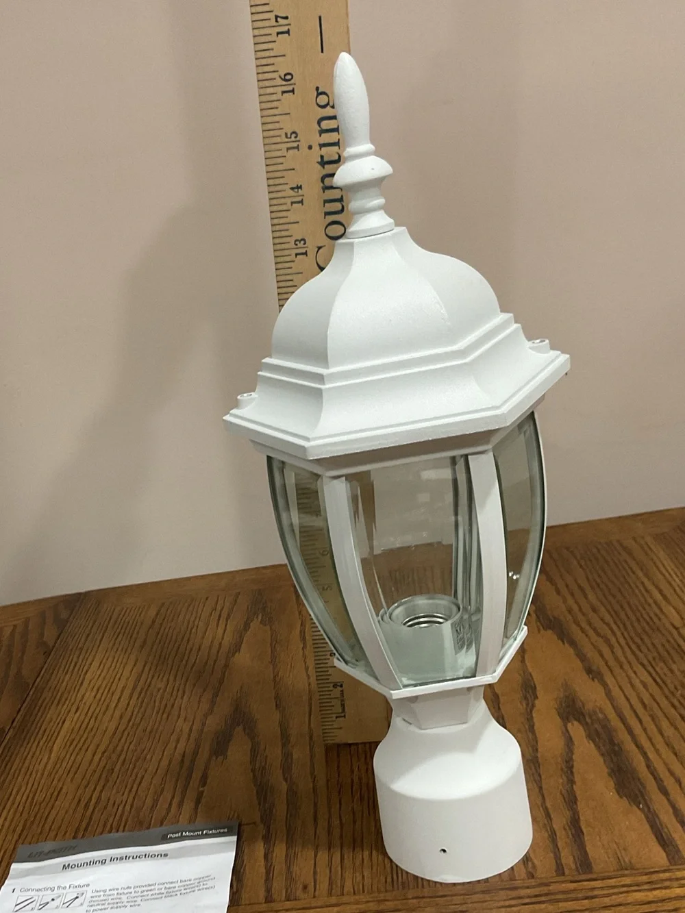 White Outdoor Post Lantern Light